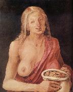 Albrecht Durer Old woman with Bag of coins Germany oil painting artist